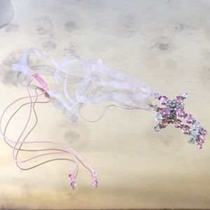 Pink cross necklace